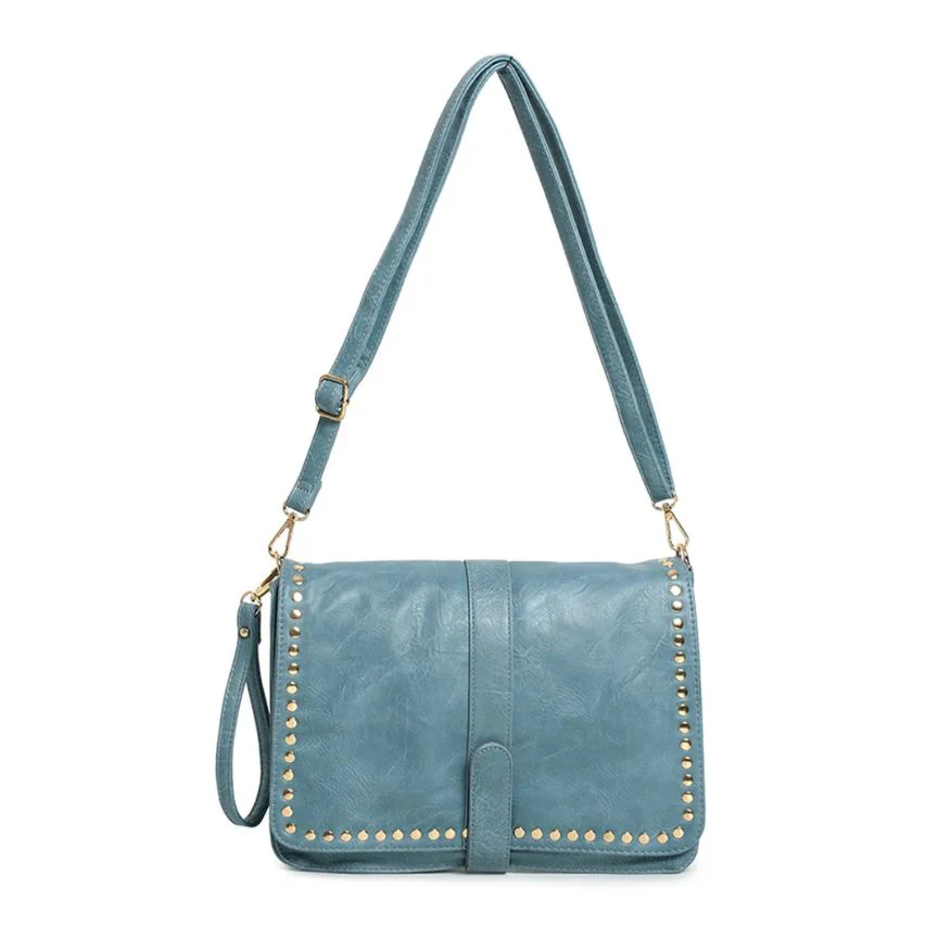 Elegante Handtasche mit stabilem Besatz aus goldfarbenen Nieten – Bild 8
