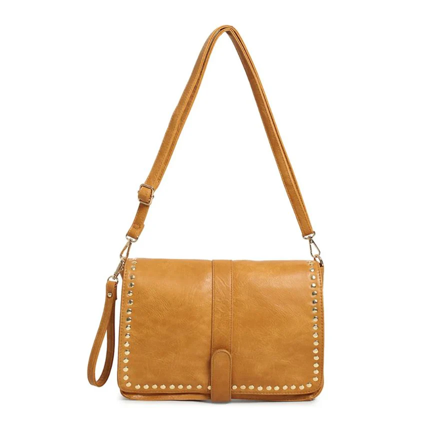 Elegante Handtasche mit stabilem Besatz aus goldfarbenen Nieten – Bild 5