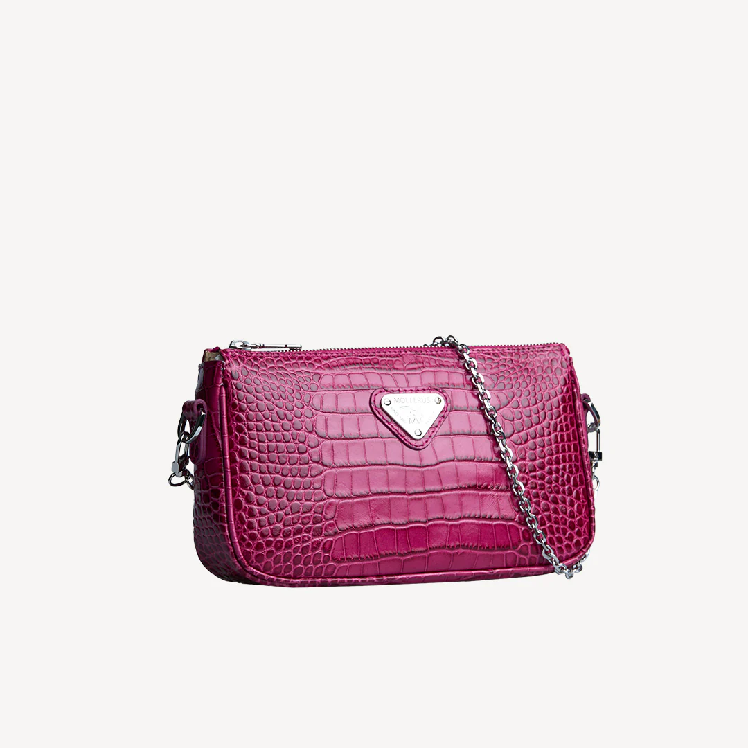 ZELL | Umhängetasche Croco blush pink/silber – Bild 4