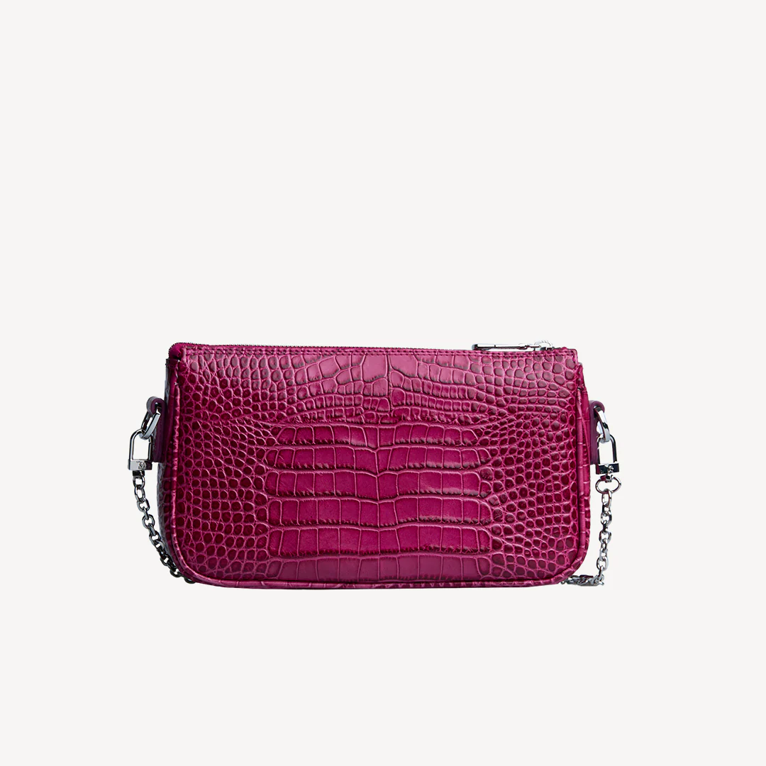 ZELL | Umhängetasche Croco blush pink/silber – Bild 5