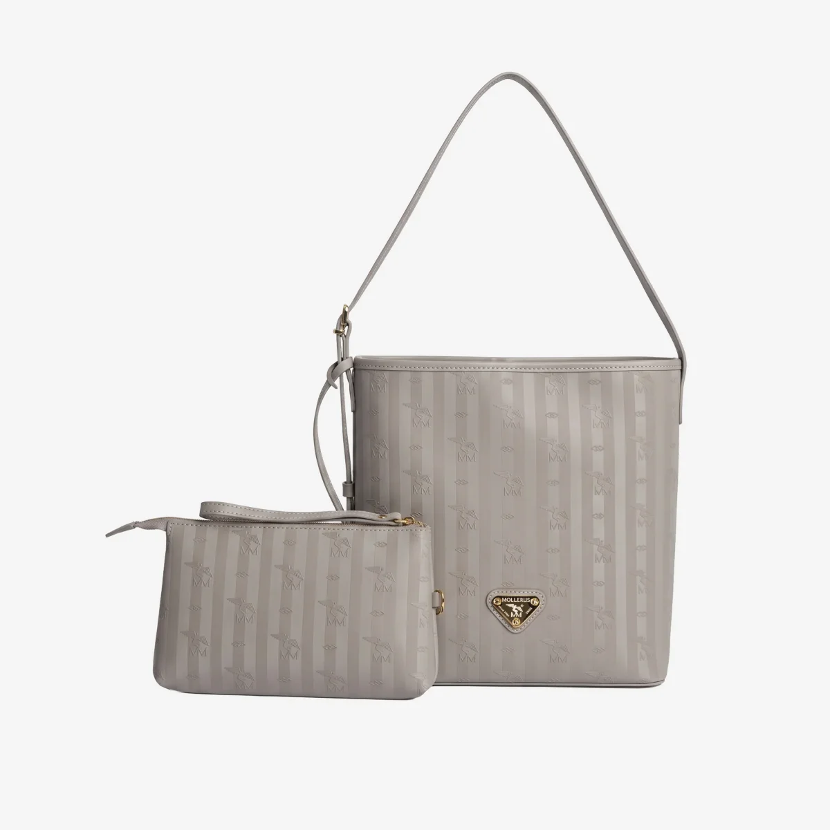 BANNWIL | Beuteltasche taupe grau/gold – Bild 2