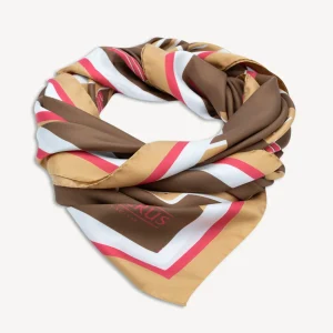 FOULARD | Seidenschal braun/beige/pink